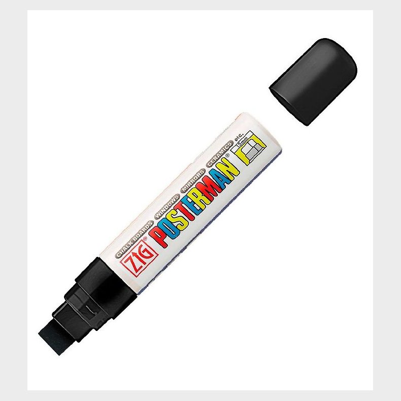 Zig Tusch - Vandfast - 15 mm - Sort