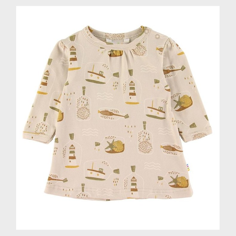 Joha Kjole - Lys Beige m. Print