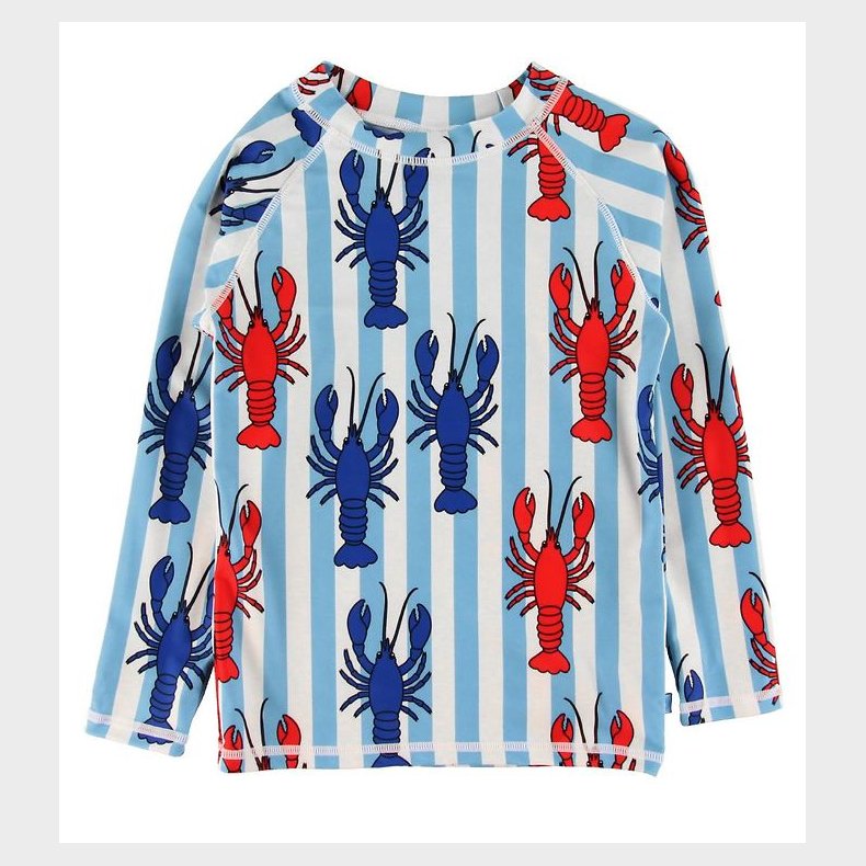 Smfolk Badebluse - UV50+ - Bl/Hvid m. Krebs