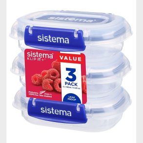 Sistema Madkasse - Rectangle Klip It Plus - 3-pak - 180ml - Bl