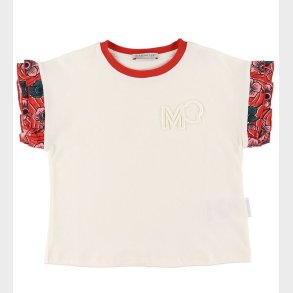 Moncler T-shirt - Hvid m. Rd/Blomster