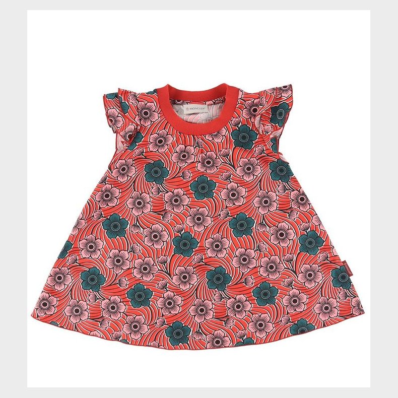 Moncler Kjole - Rd m. Blomster