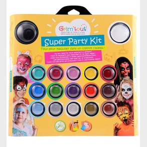 Grim Tout Ansigtsmaling - 17 Farver - Super Party Kit