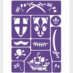 Grim Tout Stencil Til Ansigtsmaling - Ridder og Pirat