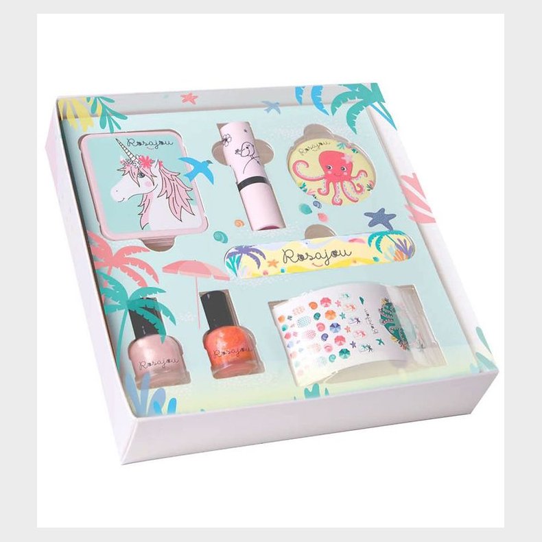 Rosajou Sminkest - Blush/Lbestift/Neglelak m.m. - 7 Dele - Pin