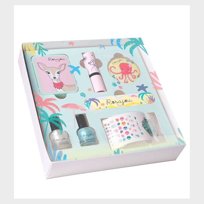 Rosajou Sminkest - jenskygge/Lbestift/Neglelak m.m. - 7 Dele