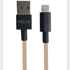 Design Letters Lightning Ladekabel - 1m - Beige