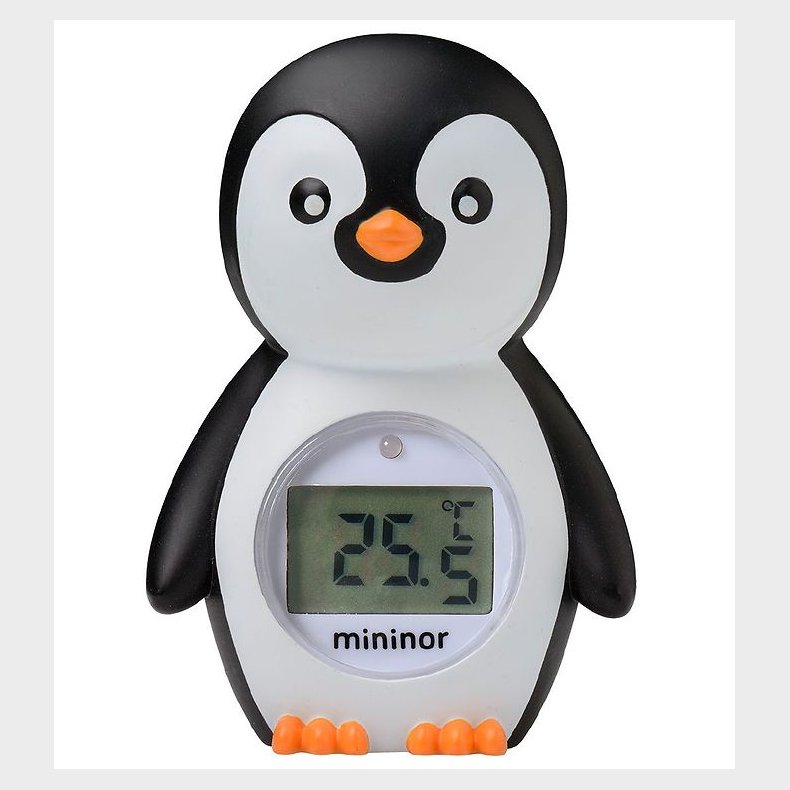 Mininor Badetermometer - Pingvin - Sort/Hvid