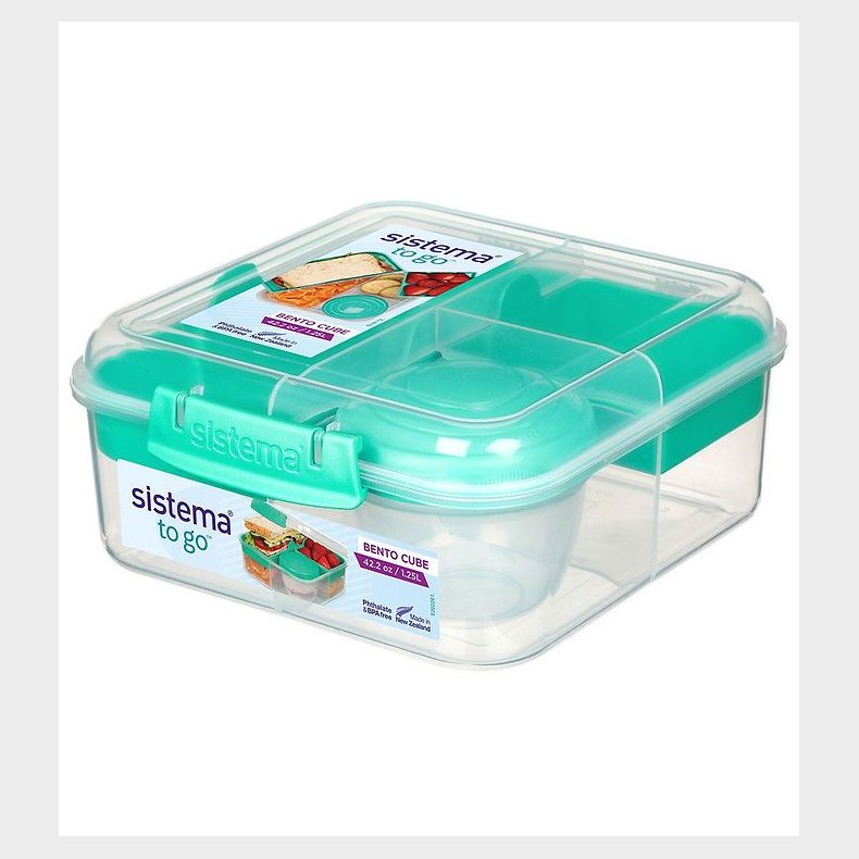 Sistema Madkasse m. Beholder - Bento Cube - 1,25 l - Turkis