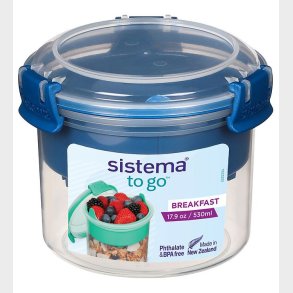 Sistema Madkasse m. Bestik - Breakfast To Go - 530 ml - Mrkebl