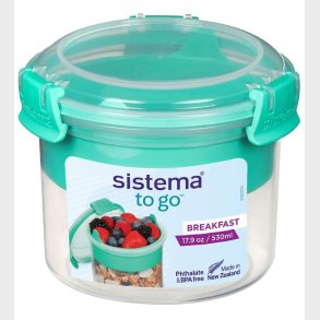 Sistema Madkasse m. Bestik - Breakfast To Go - 530 ml - Turkis