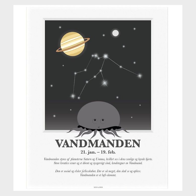 Kids by Friis Plakat - Stjernetegn - Vandmanden
