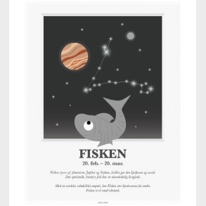 Kids by Friis Plakat - Stjernetegn - Fisken
