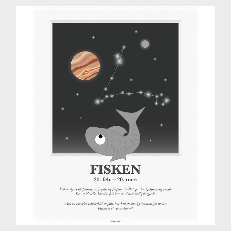 Kids by Friis Plakat - Stjernetegn - Fisken