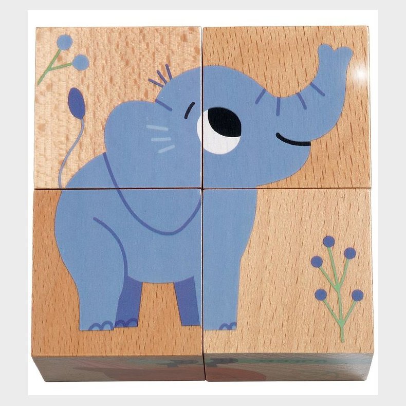 Djeco Puslespil - 4 Brikker - Wild & Co.