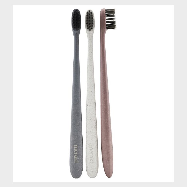 Meraki Tandb�rste - 3-pak - Gr�/Hvid/Rosa
