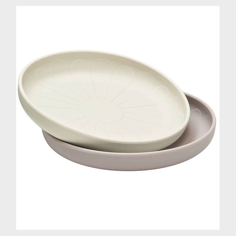 Cam Cam Tallerkener - Silikone - 2-pak - Blomst - Earth Mix