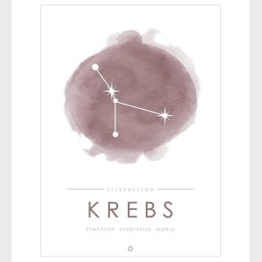 Citatplakat Plakat - A3 - Stjernebillede - Krebs - Lyserd