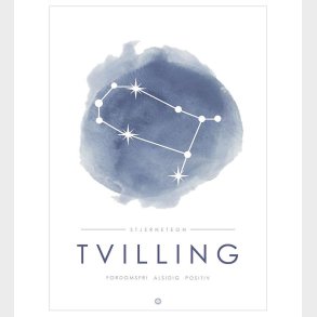Citatplakat Plakat - A3 - Stjernebillede - Tvilling - Bl