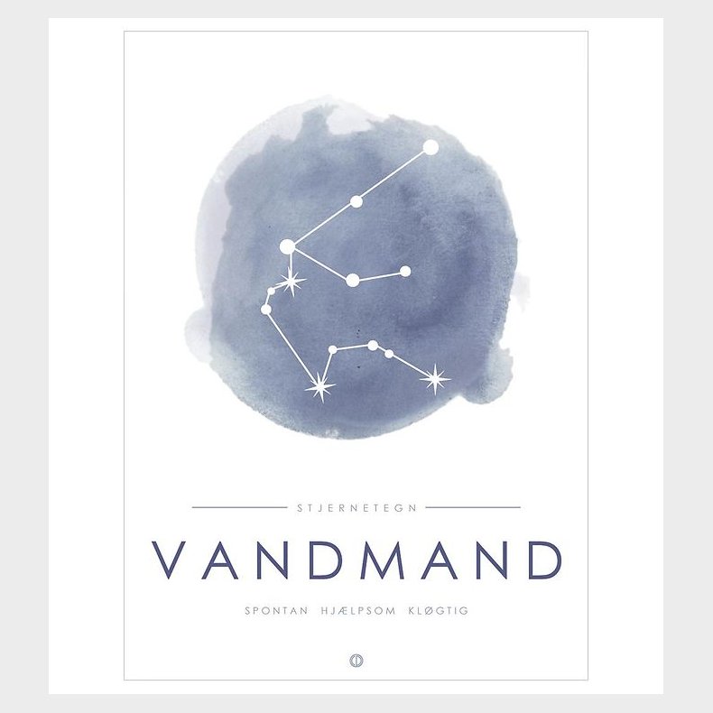 Citatplakat Plakat - A3 - Stjernebillede - Vandmand - Bl
