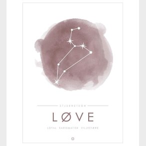 Citatplakat Plakat - A3 - Stjernebillede - Lve - Lyserd