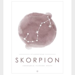 Citatplakat Plakat - A3 - Stjernebillede - Skorpion - Lyserd