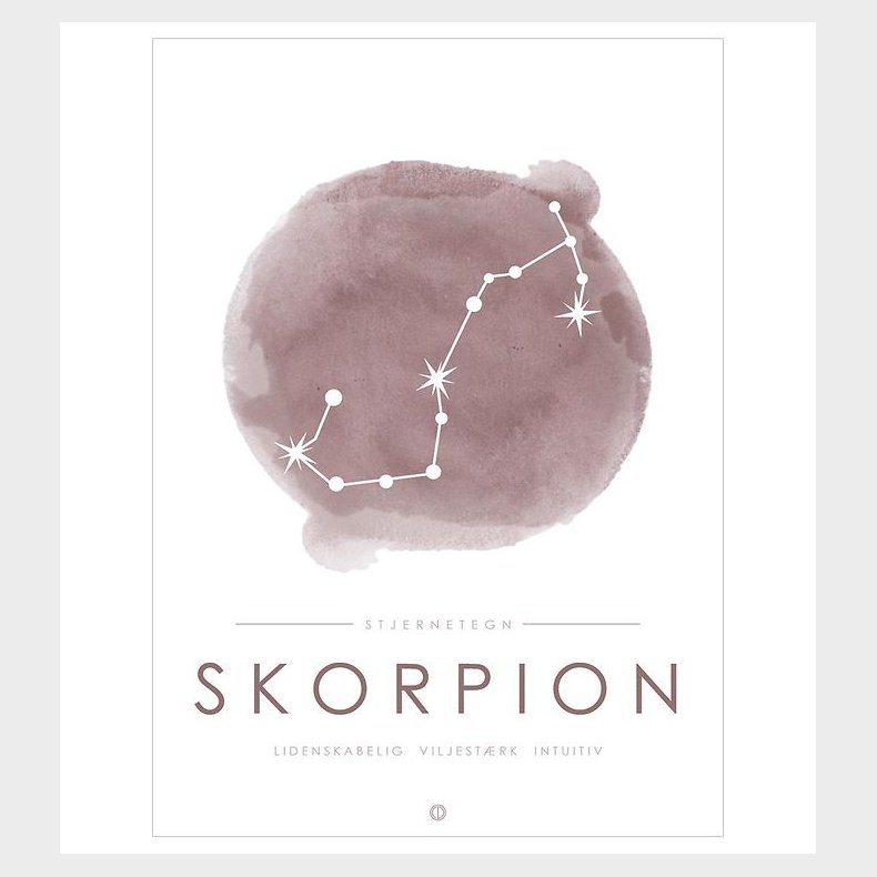 Citatplakat Plakat - A3 - Stjernebillede - Skorpion - Lyserd