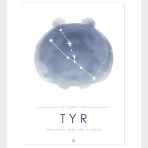 Citatplakat Plakat - A3 - Stjernebillede - Tyr - Bl