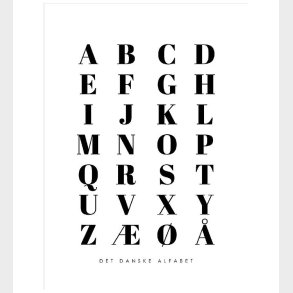 Citatplakat Plakat - A3 - Alfabet Plakat - Hvid