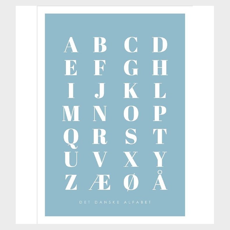 Citatplakat Plakat - A3 - Alfabet Plakat - Bl