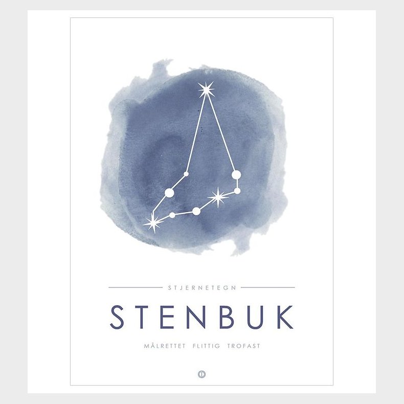 Citatplakat Plakat - A3 - Stjernebillede - Stenbuk - Bl