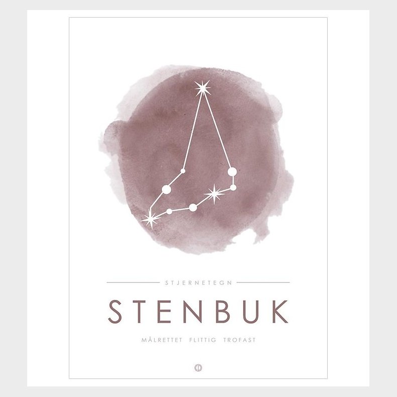 Citatplakat Plakat - A3 - Stjernebillede - Stenbuk - Lyserd