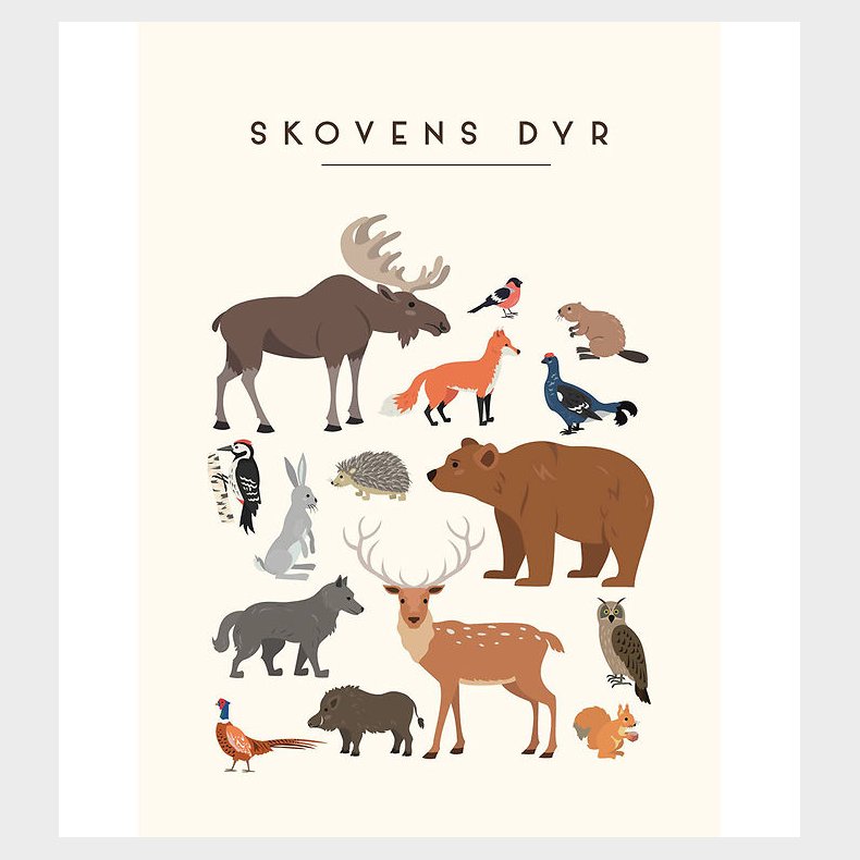 Citatplakat Plakat - A3 - Skovens Dyr