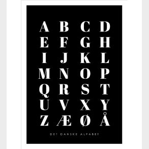 Citatplakat Plakat - B2 - Alfabet Plakat - Sort