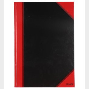 Bantex Notesbog - Linieret - A4 - Sort/Rd