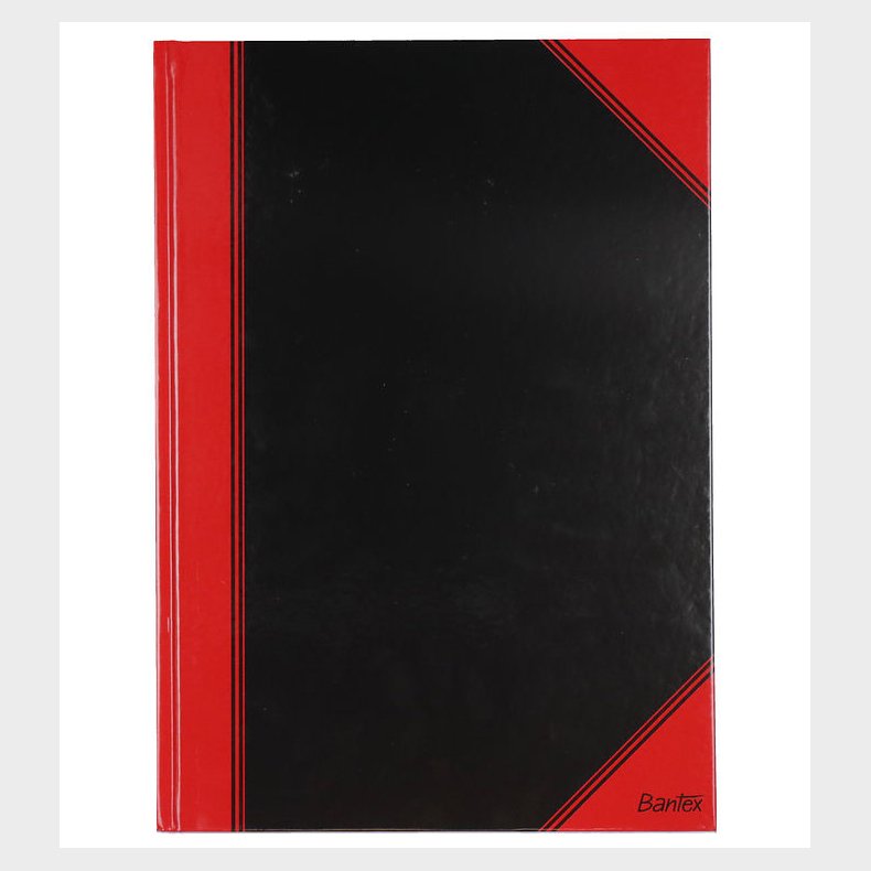 Bantex Notesbog - Linieret - A4 - Sort/Rd