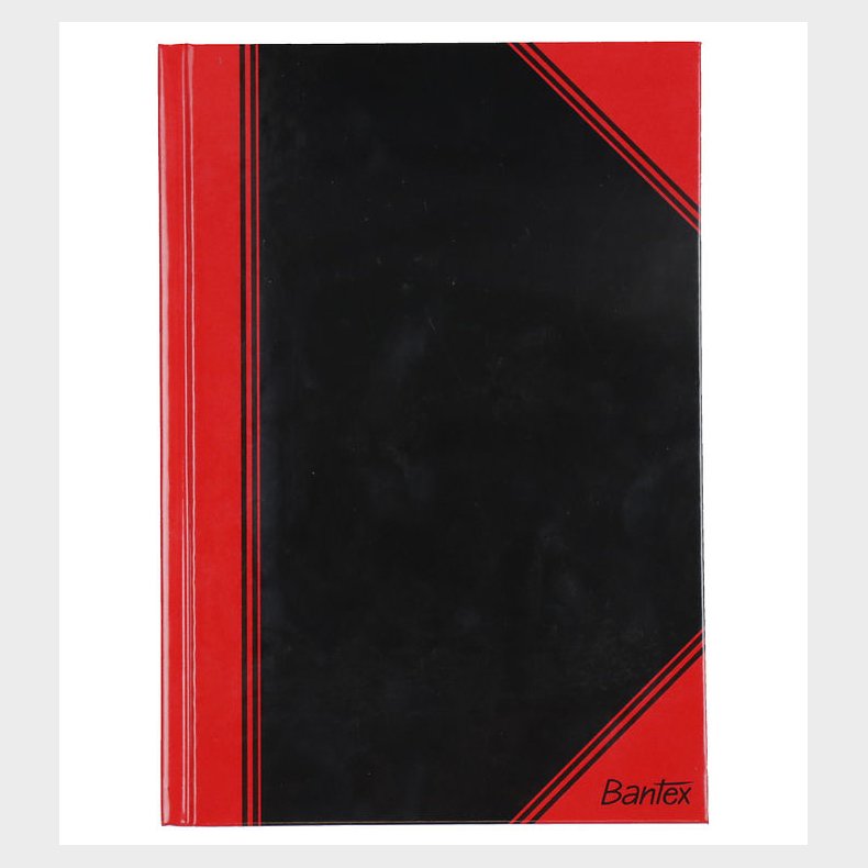 Bantex Notesbog - Linieret - A5 - Sort/Rd