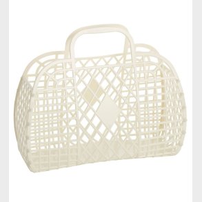 Sun Jellies Lille Foldekurv - Retro - 26x21x12 cm - Cream