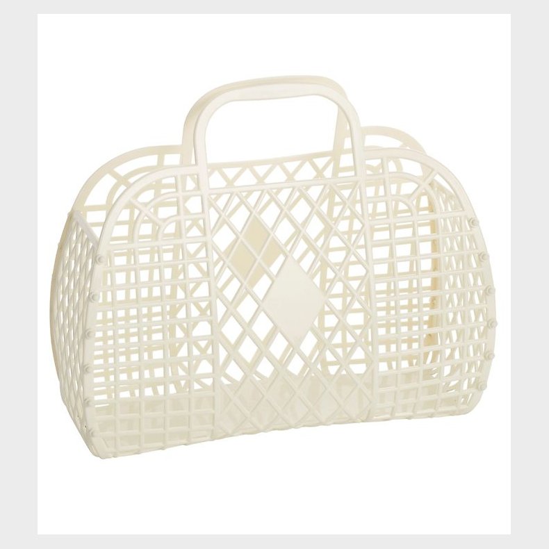 Sun Jellies Lille Foldekurv - Retro - 26x21x12 cm - Cream