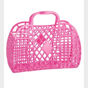 Sun Jellies Lille Foldekurv - Retro - 26x21x12 cm - Berry Pink
