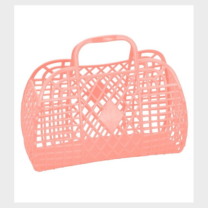 Sun Jellies Lille Foldekurv - Retro - 26x21x12 cm - Peach