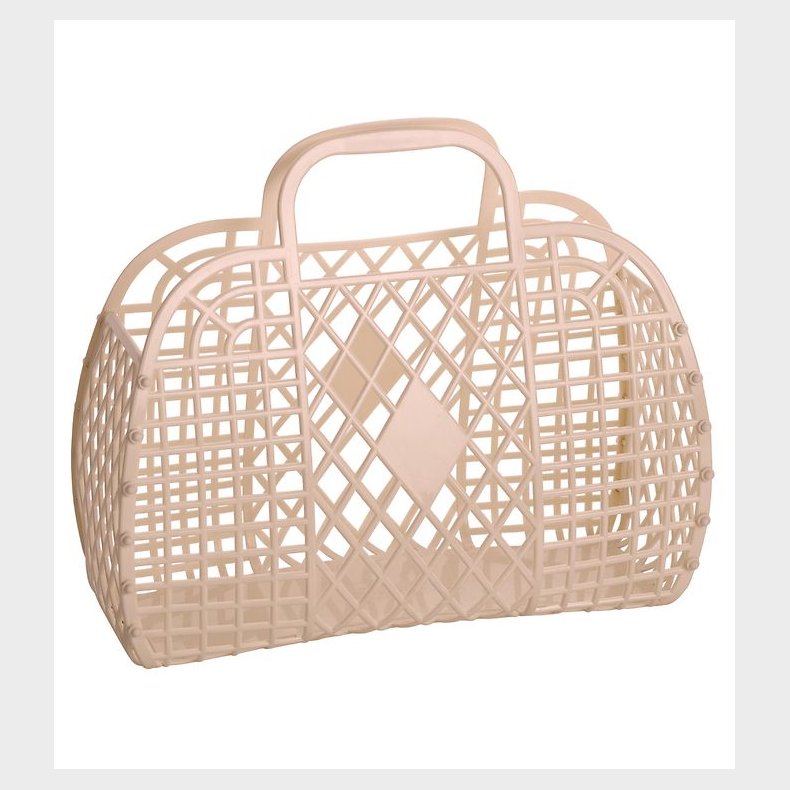 Sun Jellies Lille Foldekurv - Retro - 26x21x12 cm - Latte