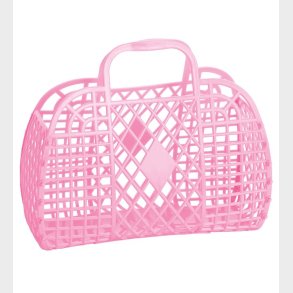 Sun Jellies Lille Foldekurv - Retro - Bubblegum Pink