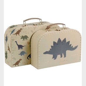 A Little Lovely Company Kufferts�t - 2 stk - 29x25,5 cm - Dinosa