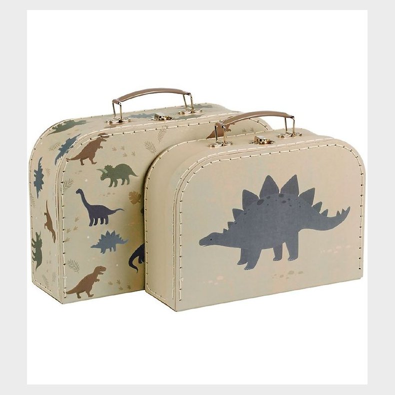 A Little Lovely Company Kufferts�t - 2 stk - 29x25,5 cm - Dinosa