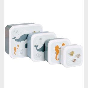 A Little Lovely Company Madkassest - 4 stk - Ocean