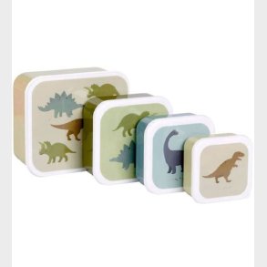 A Little Lovely Company Madkassest - 4 stk - Dinosaurs