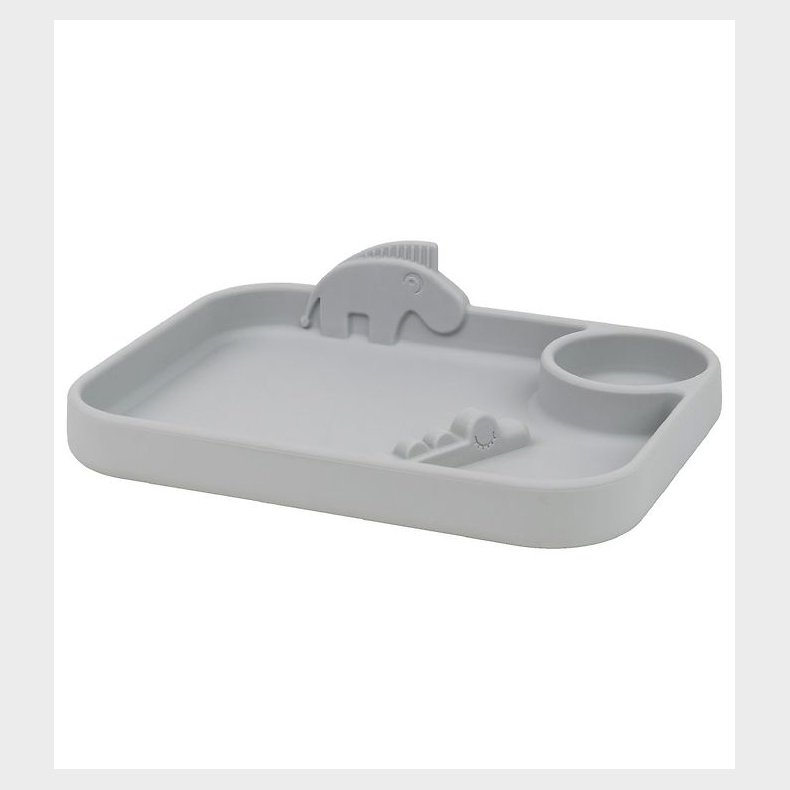 Done By Deer Tallerken - Silikone - Peekaboo - Deer Friends Grey