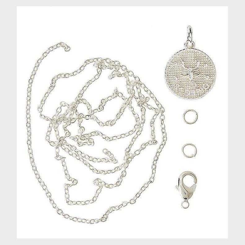 Me&My BOX Halskde m. Stjernetegn - Skorpion - Slvbelagt