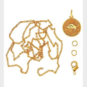 Me&My BOX Halskde m. Stjernetegn - Tyr - Guldbelagt